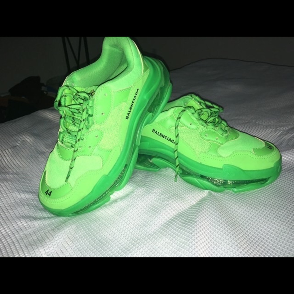 Balenciaga triple s neon green clear sole size 10 - Picture 3 of 5